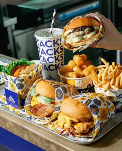 Royal Stacks burgers, fries, tots and shake